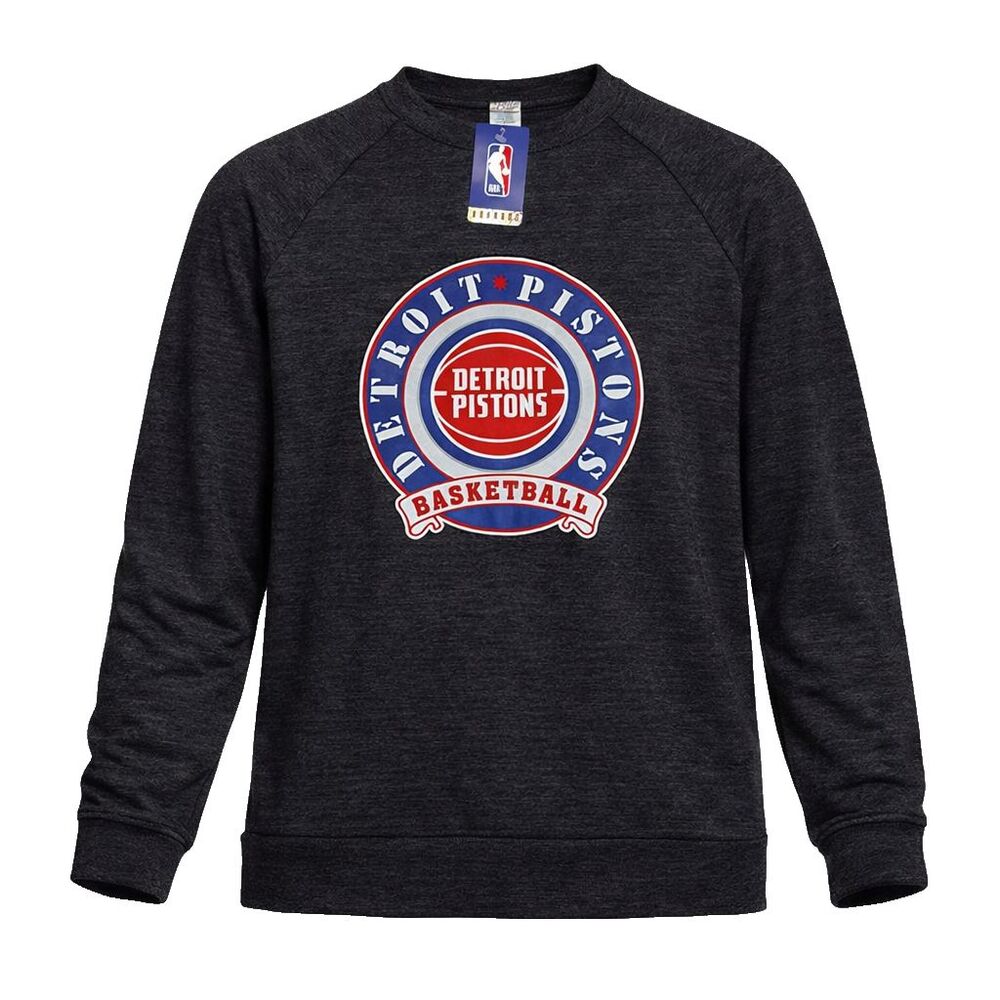 Detroit Pistons Crewneck Shirt Men’s Gray NBA Large Long Sleeved , Blue84 NEW